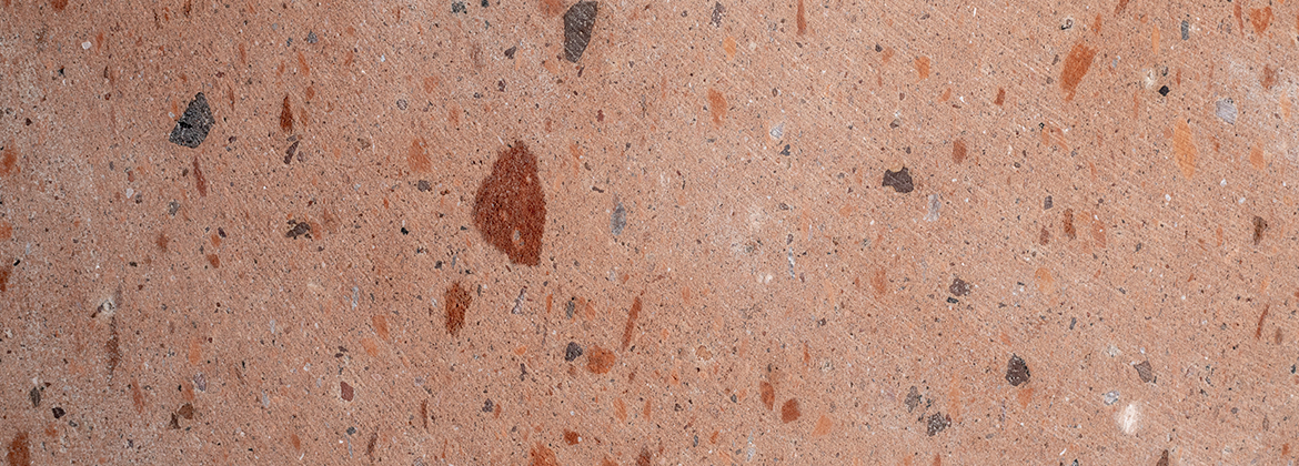 Orange quarry stone slab facade